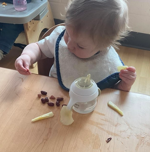 exploring texture with hands