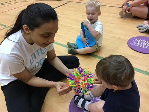 Toddlers practiceing breathing