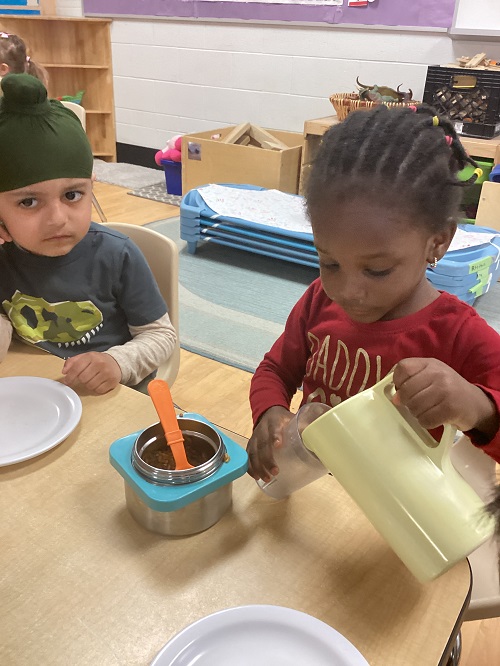 child pouring their own milk