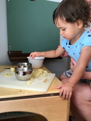 child helps during activity