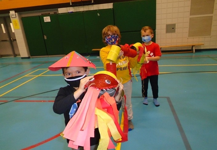 children doing dragon dance to celebrate Chinese New Year