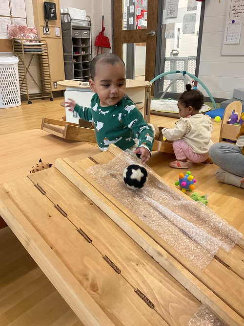 child will ball on ramp